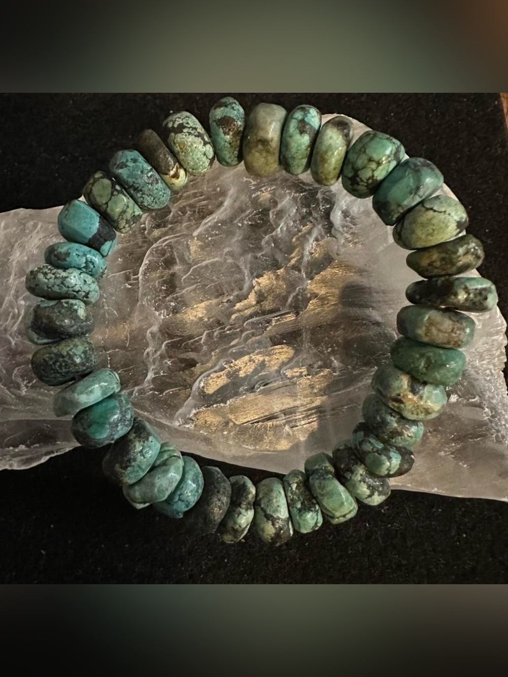 Classic Natural Turquoise Beaded Stretch Bracelet